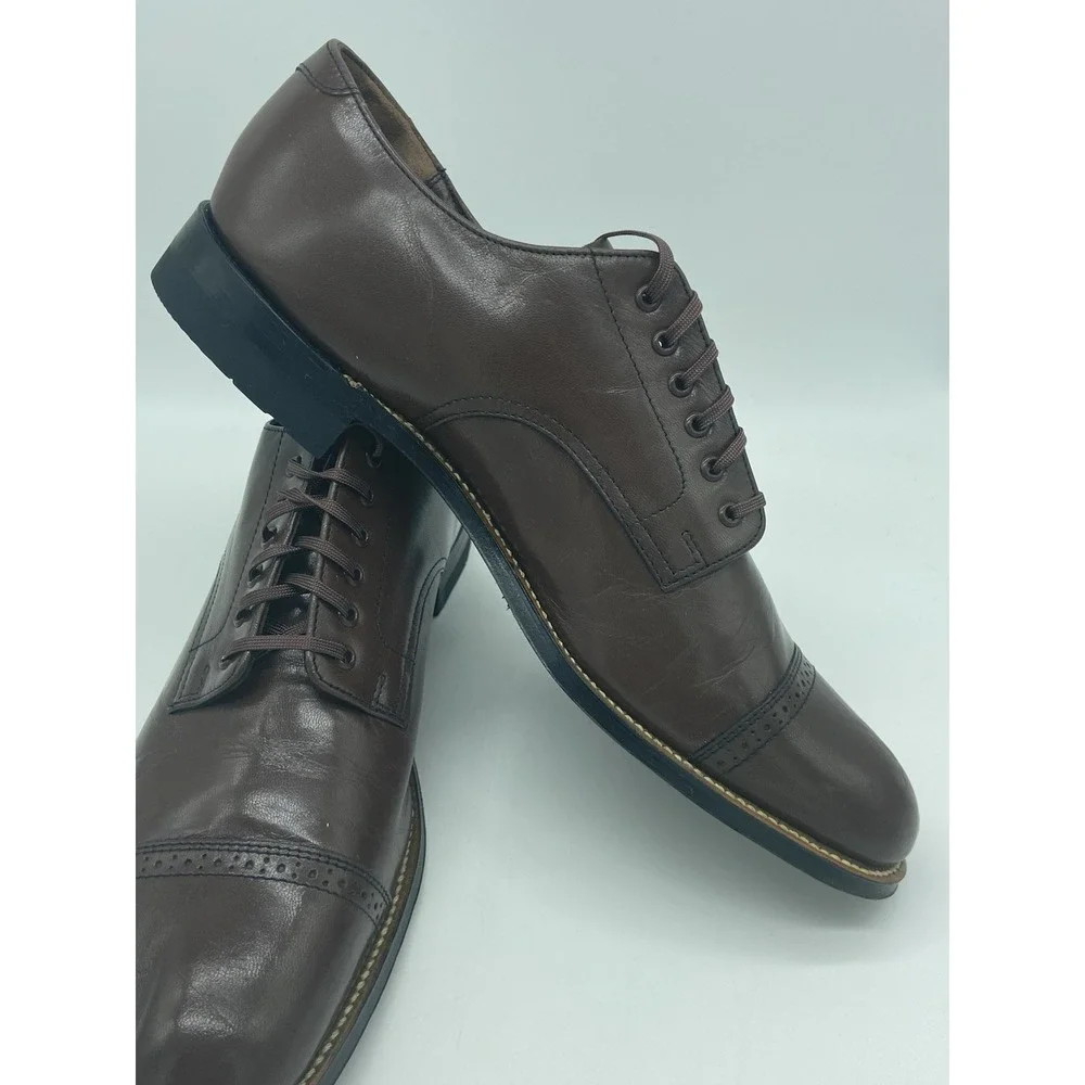 Stacy Adams Men Size 9D Brown Leather Cap Toe Oxford Dress Shoes‎ Classic Formal